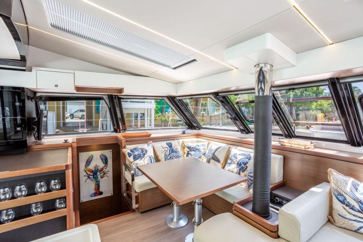 Salon of Cadenza, a Nautitech Rochefort Nautitech 46 Fly catamaran at Road Town, British Virgin Islands