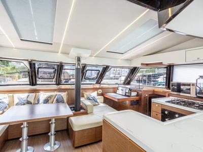 Galley of Cadenza, a Nautitech Rochefort Nautitech 46 Fly catamaran at Road Town, British Virgin Islands