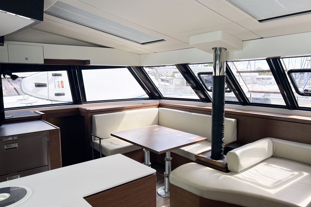 Salon of Cadenza, a Nautitech Rochefort Nautitech 46 Fly catamaran at Road Town, British Virgin Islands