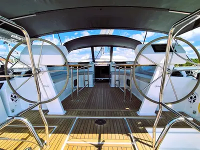 Deck of Adriatiq Scum, a Hanse Yachts Hanse 508 sailboat at Grad Šibenik, Croatia