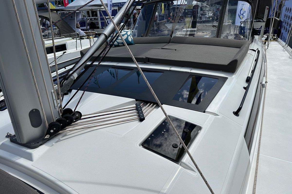 Deck of Dream Big, a Dufour 530 sailboat at Road Town, British Virgin Islands