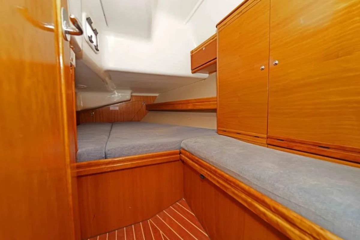Cabin on Ariadni, a Bavaria 40 Cruiser sailboat at Preveza, Greece