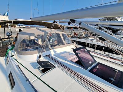 Deck of Manta, a Bavaria Cruiser 40 sailboat at Volos Municipality, Greece