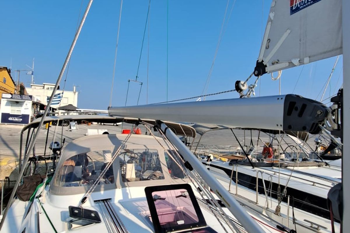 Deck of Manta, a Bavaria Cruiser 40 sailboat at Volos Municipality, Greece