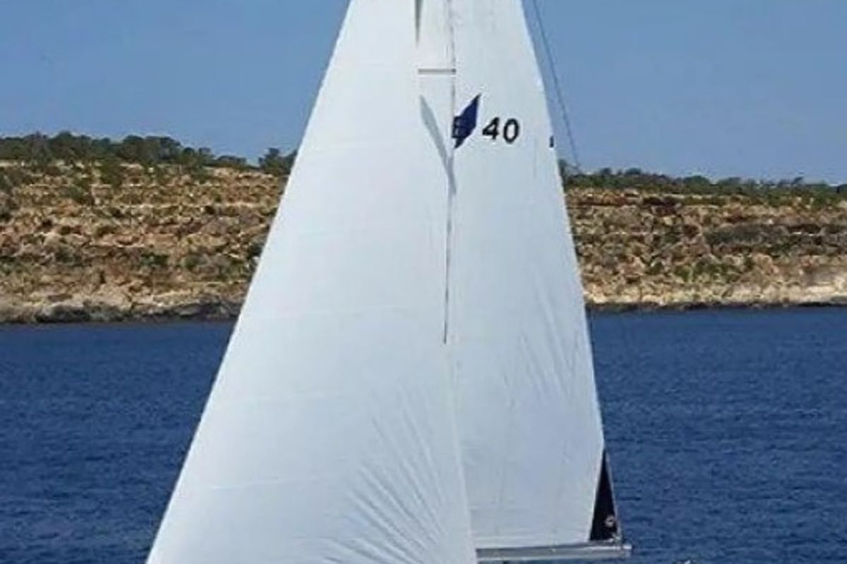Exterior view of Ariadni, a Bavaria 40 Cruiser sailboat at Preveza, Greece