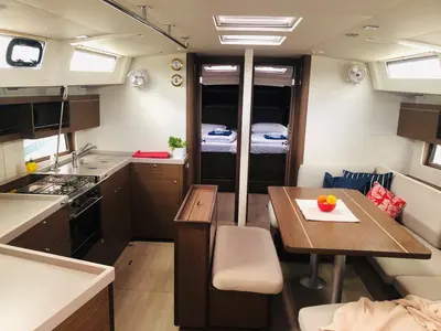 Galley of Princess Mia, a Beneteau Oceanis 46.1 sailboat at Split, Croatia