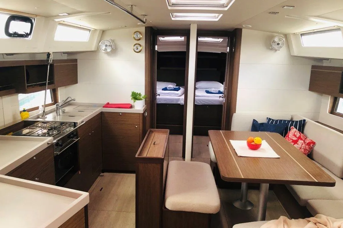 Galley of Princess Mia, a Beneteau Oceanis 46.1 sailboat at Split, Croatia
