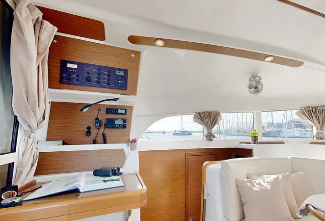 Salon of Why Knot, a Lagoon 380 S2 catamaran at Municipal Unit of Ellomenos, Greece