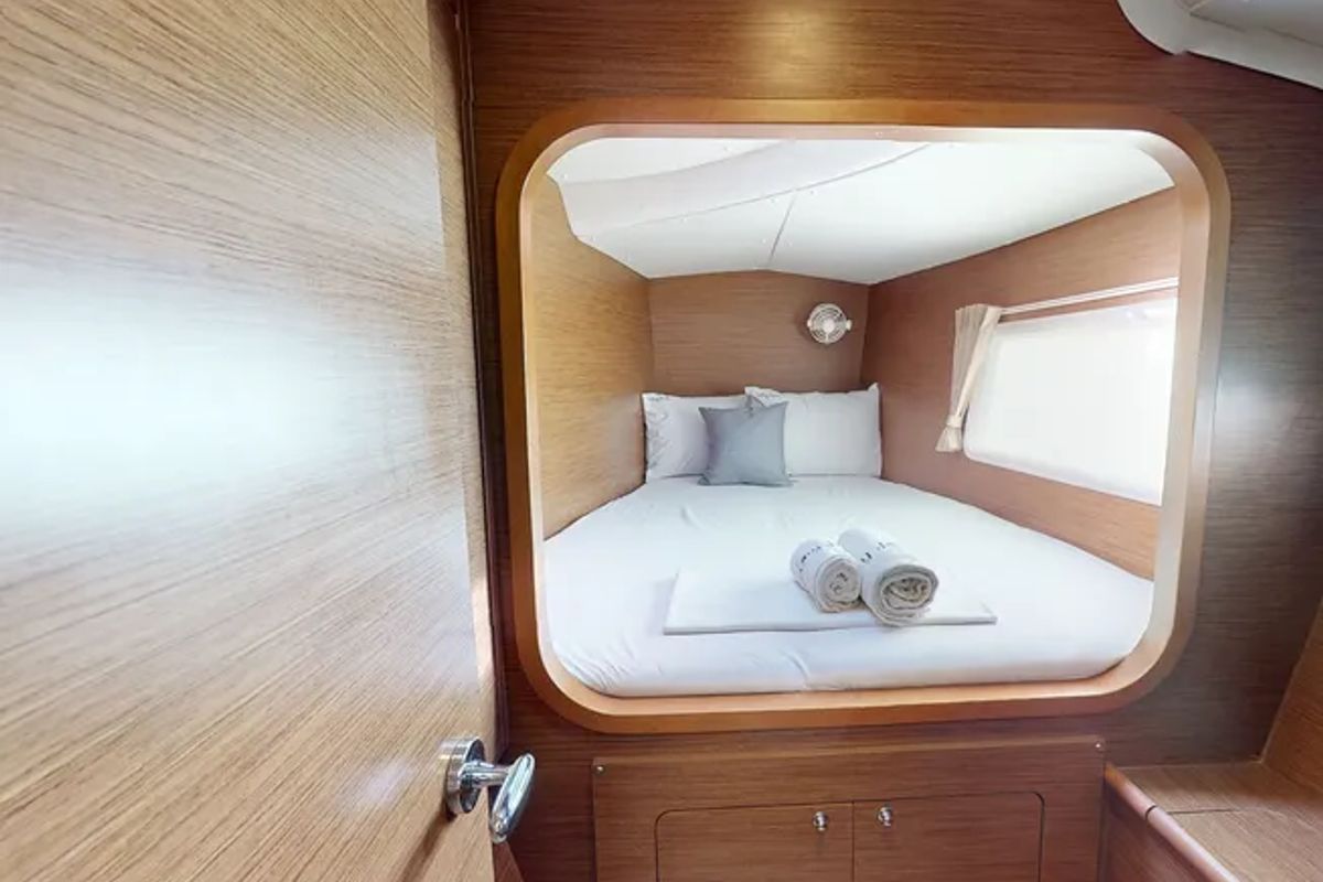 Cabin on Why Knot, a Lagoon 380 S2 catamaran at Municipal Unit of Ellomenos, Greece