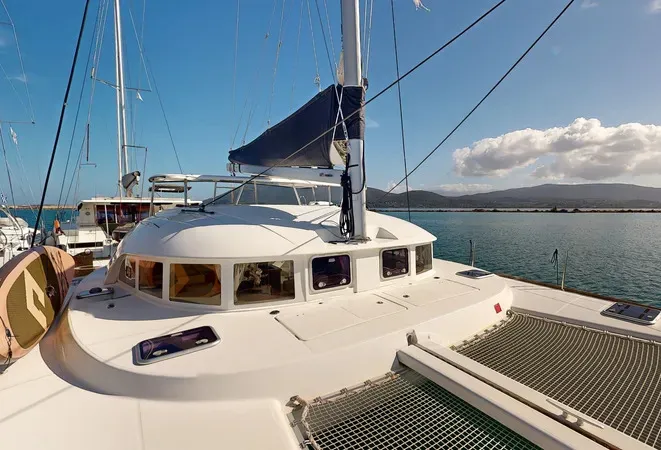 Deck of Why Knot, a Lagoon 380 S2 catamaran at Municipal Unit of Ellomenos, Greece