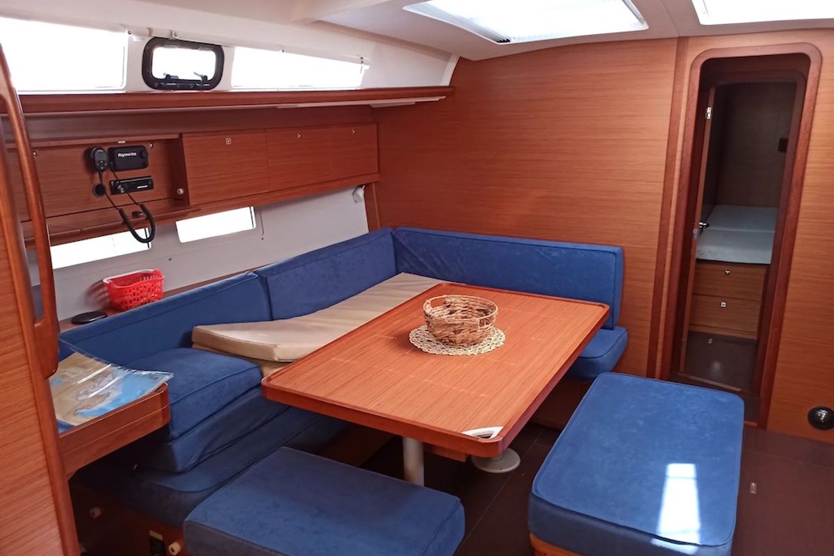 Salon of Barrique I, a Dufour 460 GL sailboat at Seget Donji, Croatia
