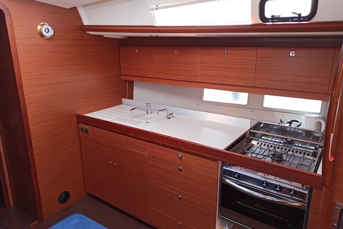 Galley of Barrique I, a Dufour 460 GL sailboat at Seget Donji, Croatia
