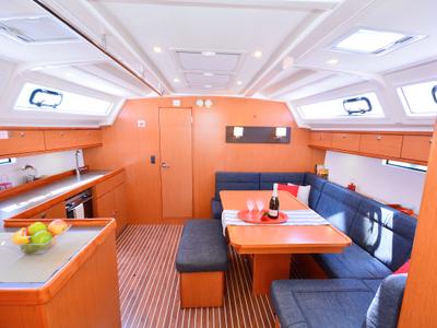Galley of Artemis, a Bavaria Cruiser 46 sailboat at Athens, Greece