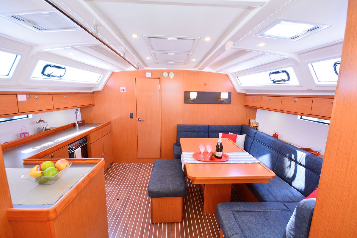 Galley of Artemis, a Bavaria Cruiser 46 sailboat at Athens, Greece