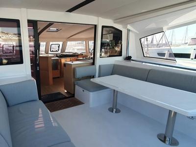 Deck of Double Memory, a Nautitech 44 Open catamaran at Primošten, Croatia