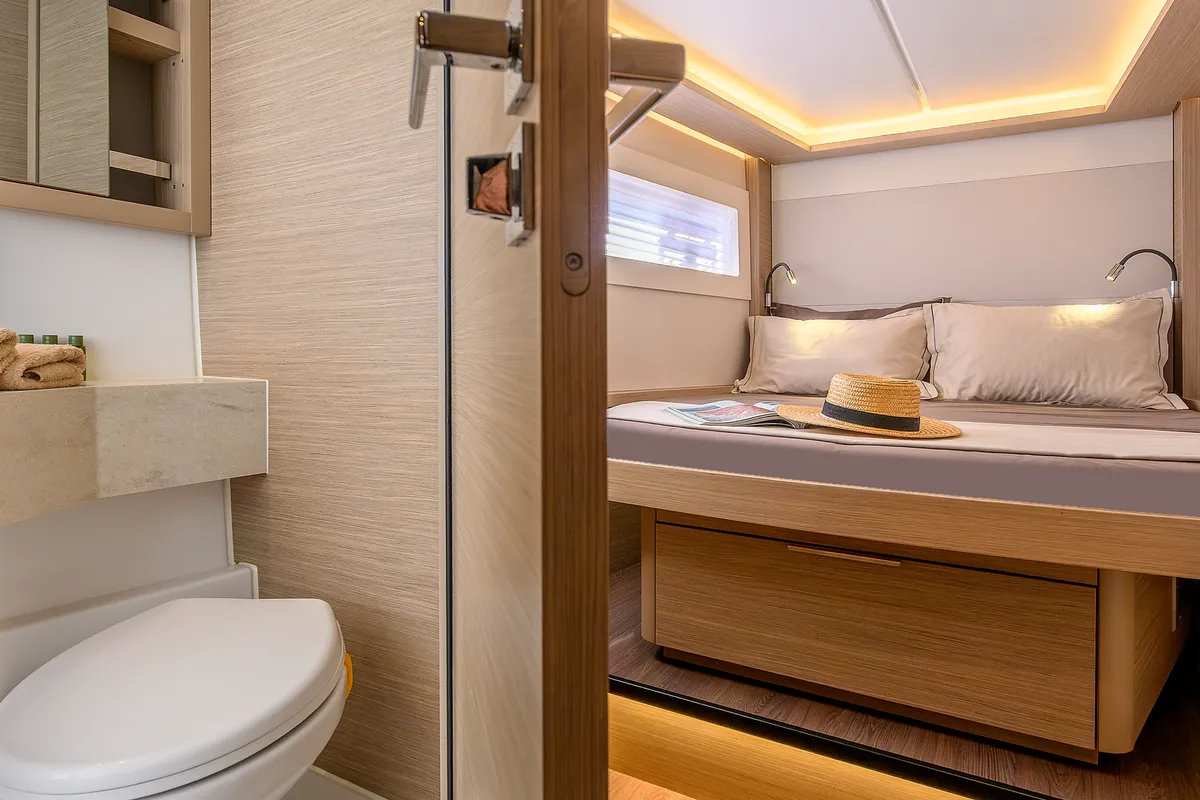 Cabin on Galathea, a Lagoon 46 catamaran at Grad Trogir, Croatia