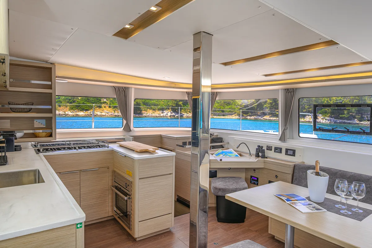 Galley of Galathea, a Lagoon 46 catamaran at Grad Trogir, Croatia