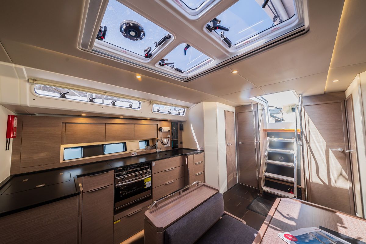 Galley of Wanderlust, a Hanse Yachts Hanse 460 sailboat at Grad Kaštela, Croatia