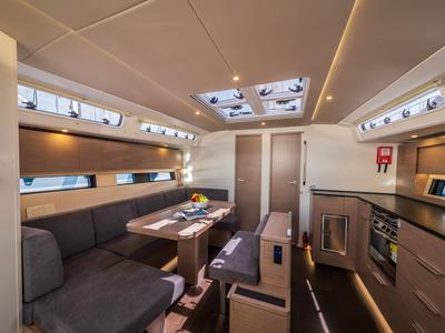 Salon of Wanderlust, a Hanse Yachts Hanse 460 sailboat at Grad Kaštela, Croatia