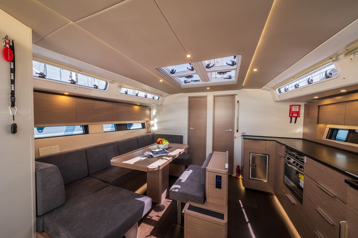 Salon of Wanderlust, a Hanse Yachts Hanse 460 sailboat at Grad Kaštela, Croatia