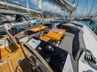 Deck of Wanderlust, a Hanse Yachts Hanse 460 sailboat at Grad Kaštela, Croatia