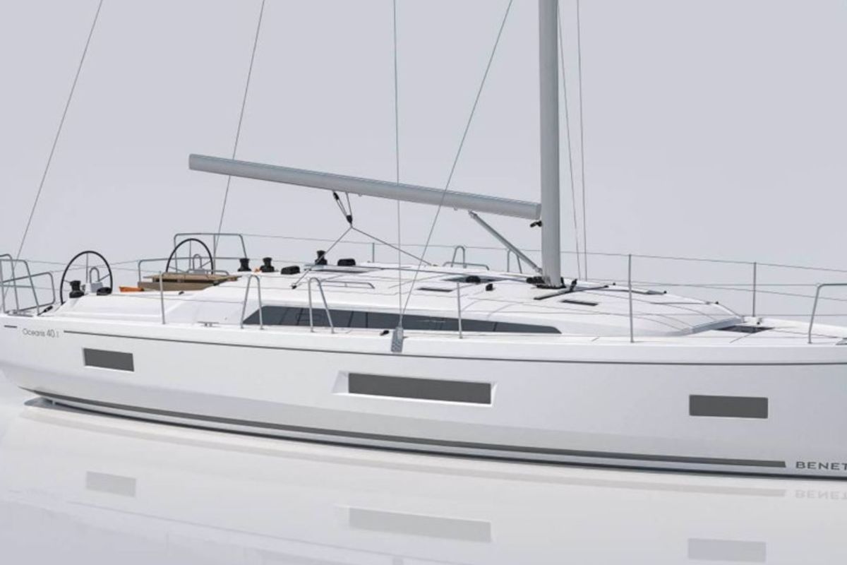 Exterior view of Alma Libre VII, a Beneteau Oceanis 40.1 sailboat at Municipal Unit of Lefkada, Greece