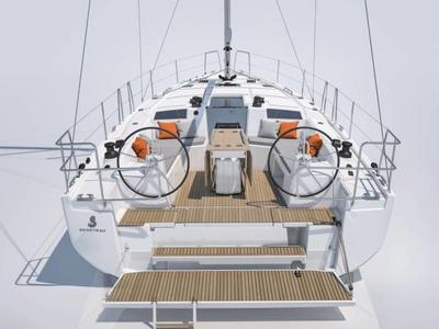 Cockpit of Alma Libre VII, a Beneteau Oceanis 40.1 sailboat at Municipal Unit of Lefkada, Greece