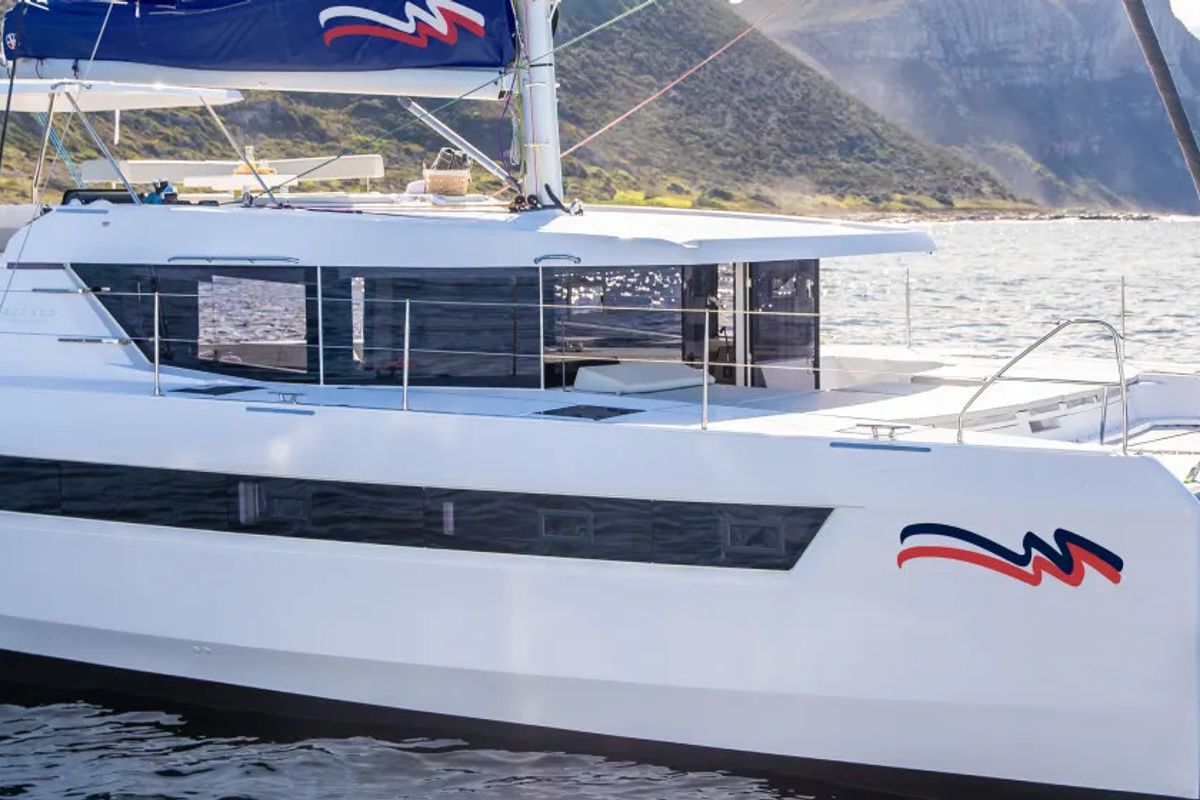 Exterior view of Moorings 4600 Exclusive, a Leopard 46 catamaran at Marigot, France