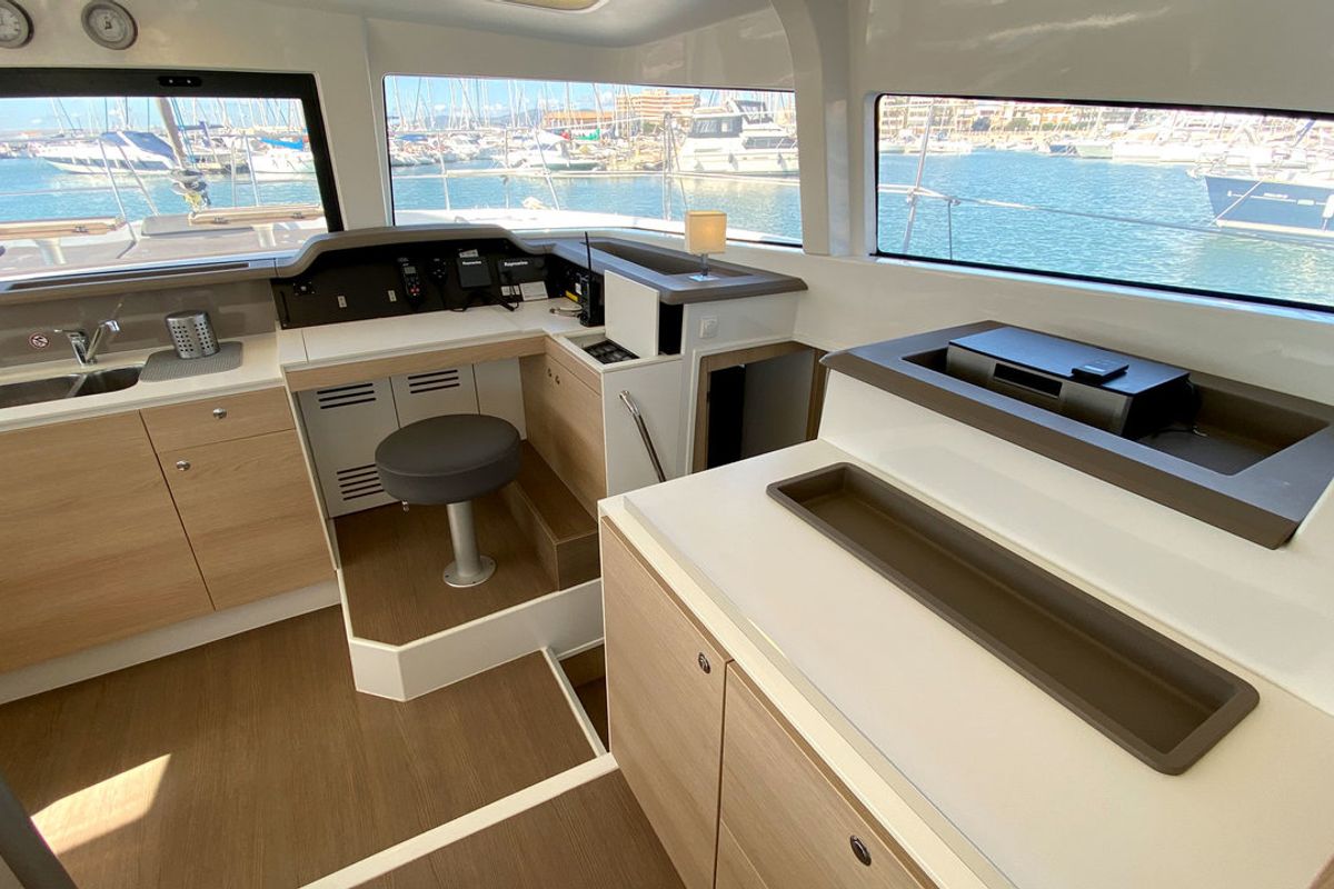 Galley of Escape, a Bali 4.0 catamaran at Palma de Mallorca, Spain