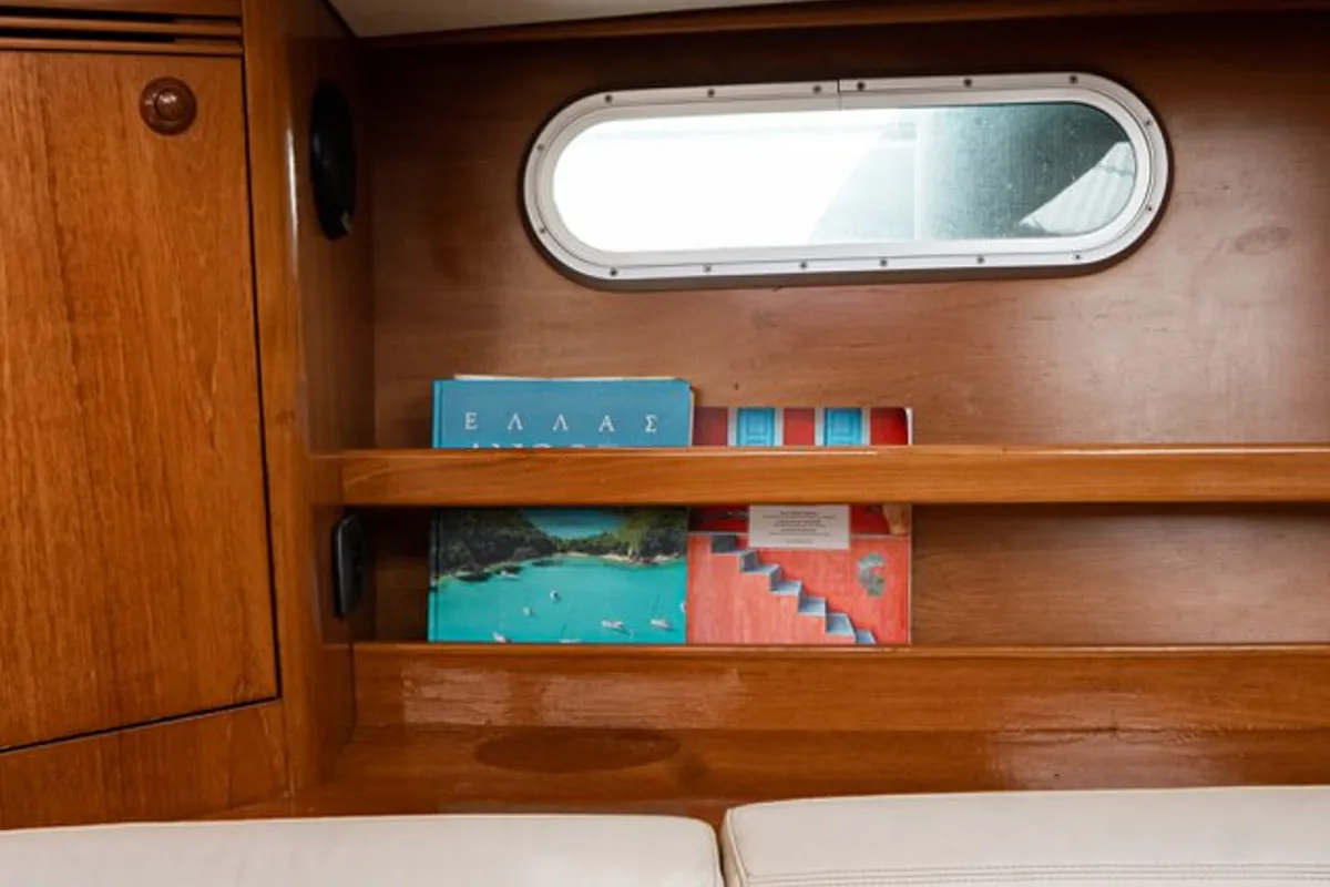 Salon of Evita, a Jeanneau Sun Odyssey 49 DS sailboat at Municipal Unit of Lefkada, Greece