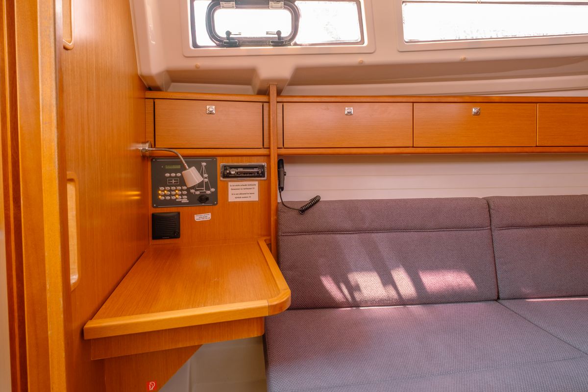 Salon of Classic, a Bavaria 33 Cruiser sailboat at Fethiye, Turkey
