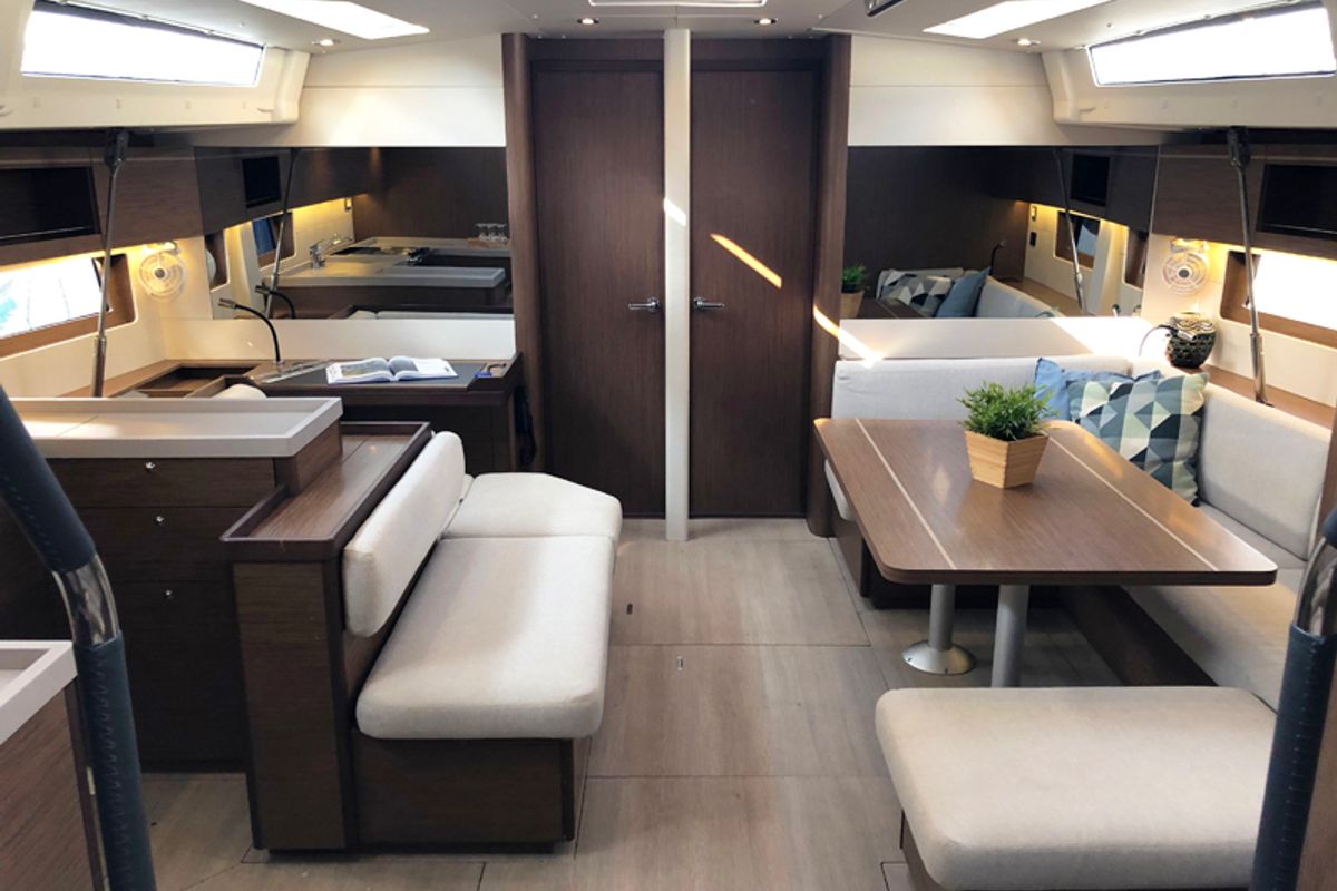 Salon of Salt Water, a Beneteau Oceanis 51.1 sailboat at Athens, Greece