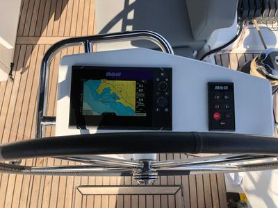 Cockpit of Salt Water, a Beneteau Oceanis 51.1 sailboat at Athens, Greece
