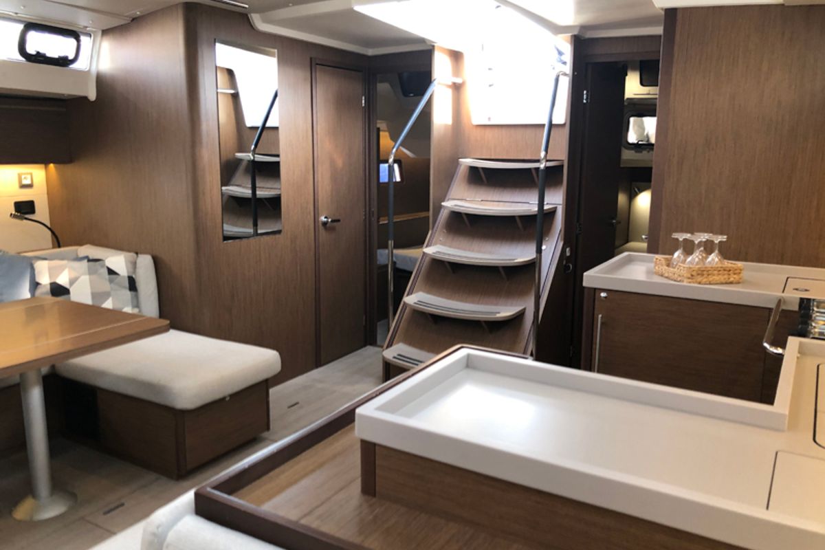 Salon of Salt Water, a Beneteau Oceanis 51.1 sailboat at Athens, Greece