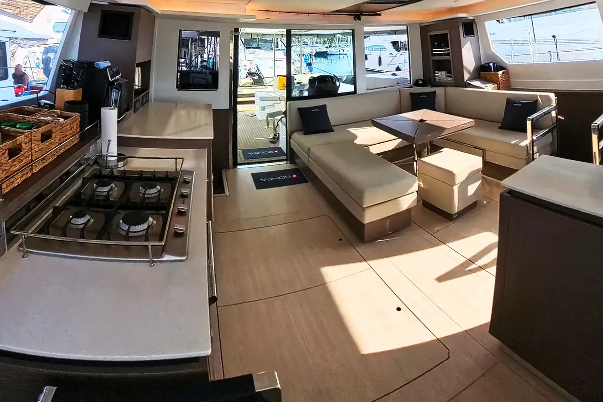 Galley of Sonea, a Leopard 50 catamaran at Općina Sukošan, Croatia
