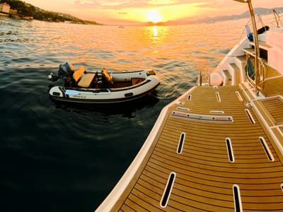 Deck of Sonea, a Leopard 50 catamaran at Općina Sukošan, Croatia
