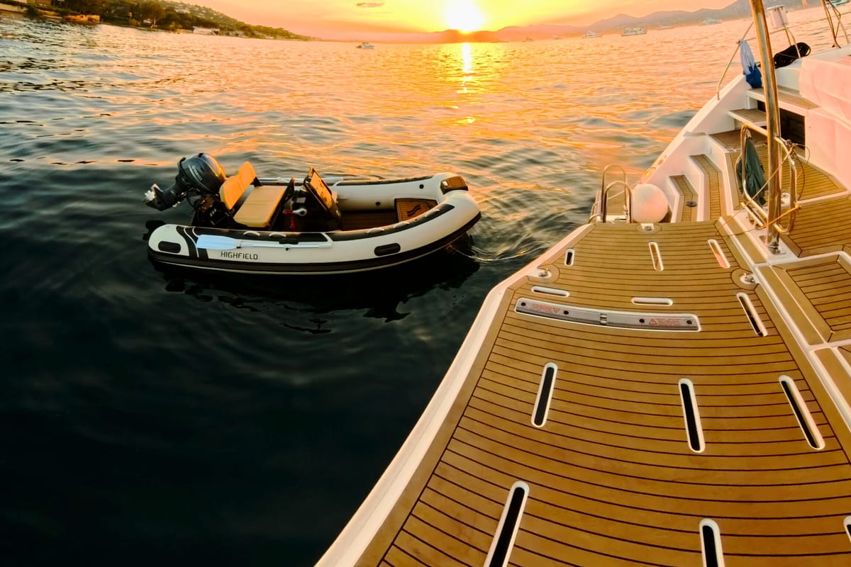Deck of Sonea, a Leopard 50 catamaran at Općina Sukošan, Croatia