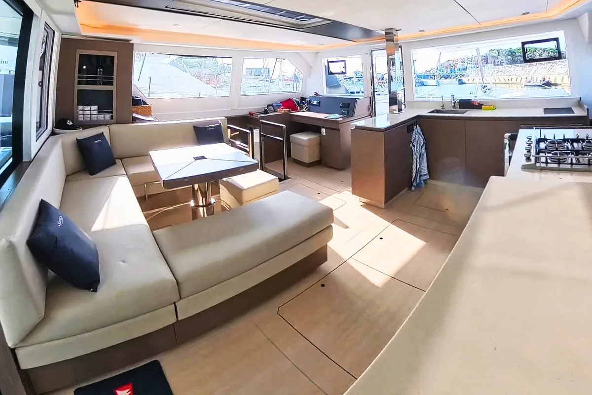 Salon of Sonea, a Leopard 50 catamaran at Općina Sukošan, Croatia