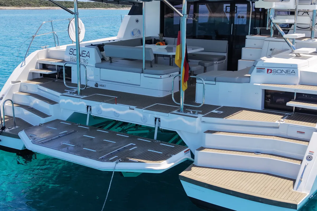 Sonea, a Leopard 50 catamaran at Općina Sukošan, Croatia