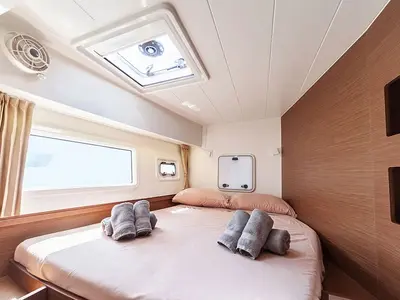 Cabin on Frangy, a Lagoon 42 catamaran at Capo d'Orlando, Italy