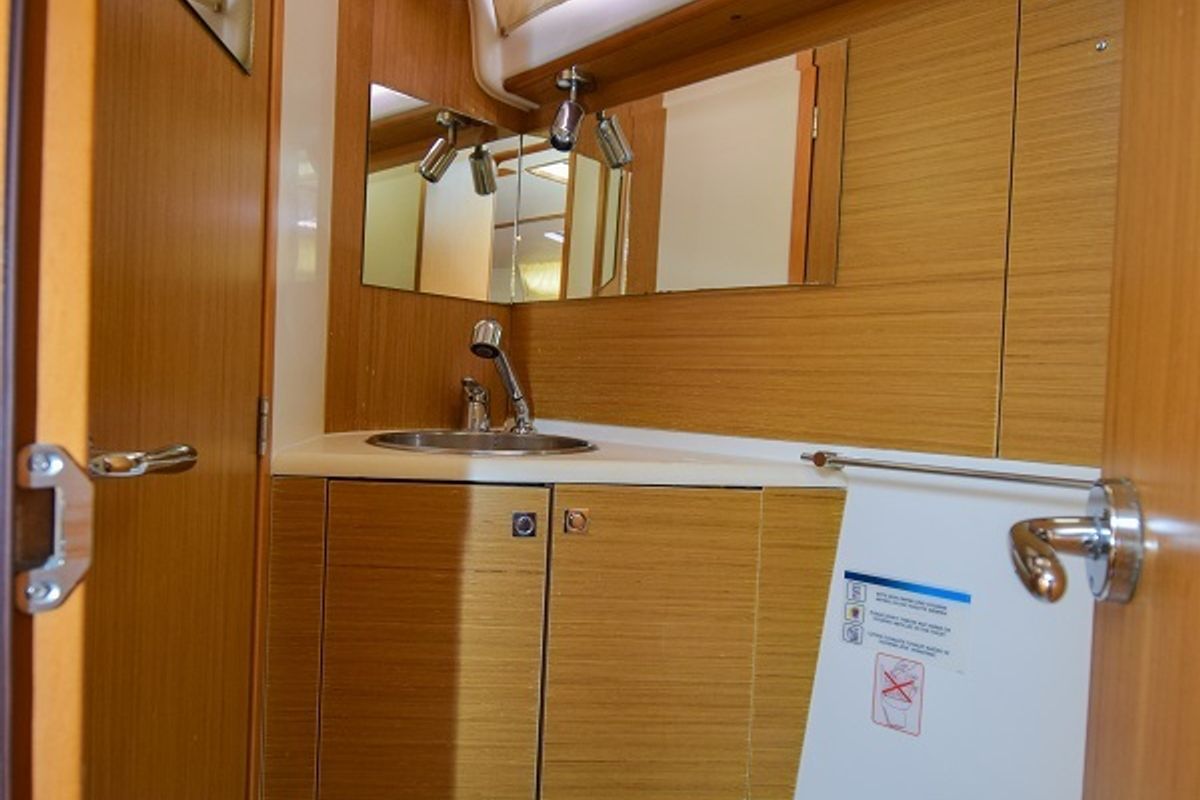 Head on Loki, a Jeanneau Sun Odyssey 44 i sailboat at Marmaris, Turkey