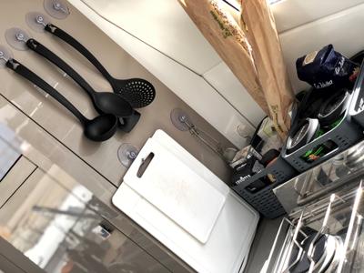 Galley of Aquila, a Fountaine Pajot Lucia 40 catamaran at Ibiza, Spain
