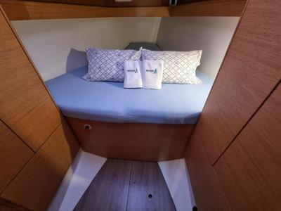 Cabin on Cooper, a Elan E4 sailboat at Zadar, Croatia