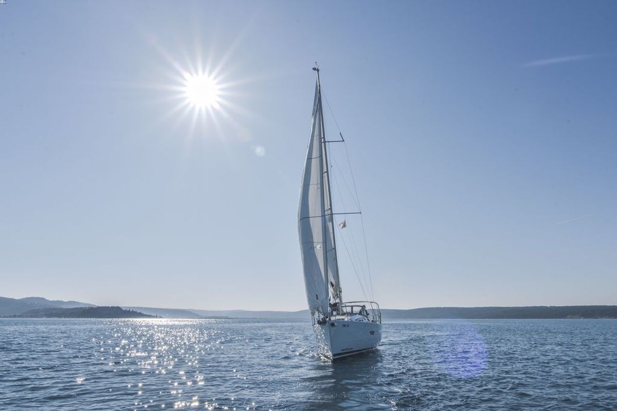Exterior view of Cooper, a Elan E4 sailboat at Zadar, Croatia