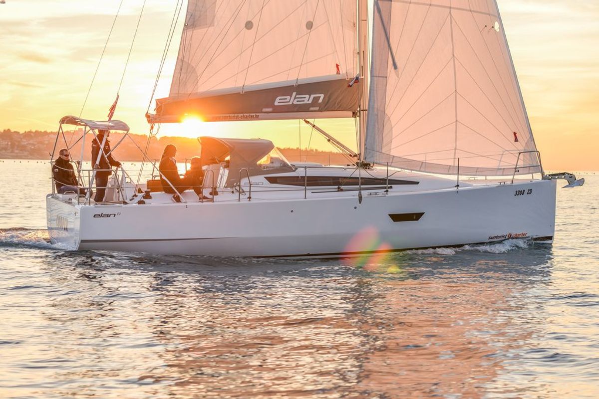 Exterior view of Cooper, a Elan E4 sailboat at Zadar, Croatia