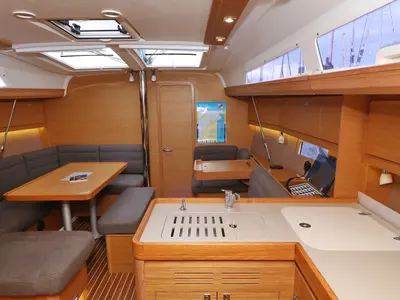 Galley of 3 Friends, a Dufour 412 GL sailboat at Primošten, Croatia