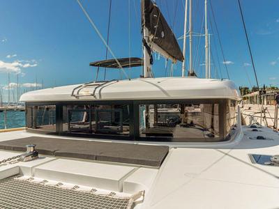 Deck of Sailor Moon, a Lagoon 40 catamaran at Dubrovnik, Croatia