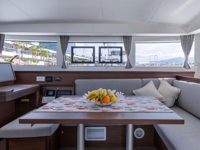 Salon of Sailor Moon, a Lagoon 40 catamaran at Dubrovnik, Croatia