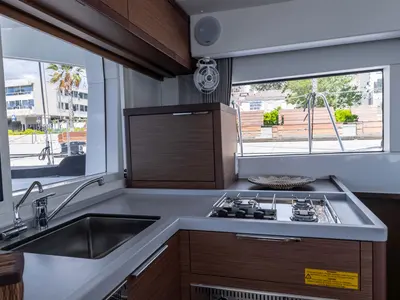 Galley of Sailor Moon, a Lagoon 40 catamaran at Dubrovnik, Croatia
