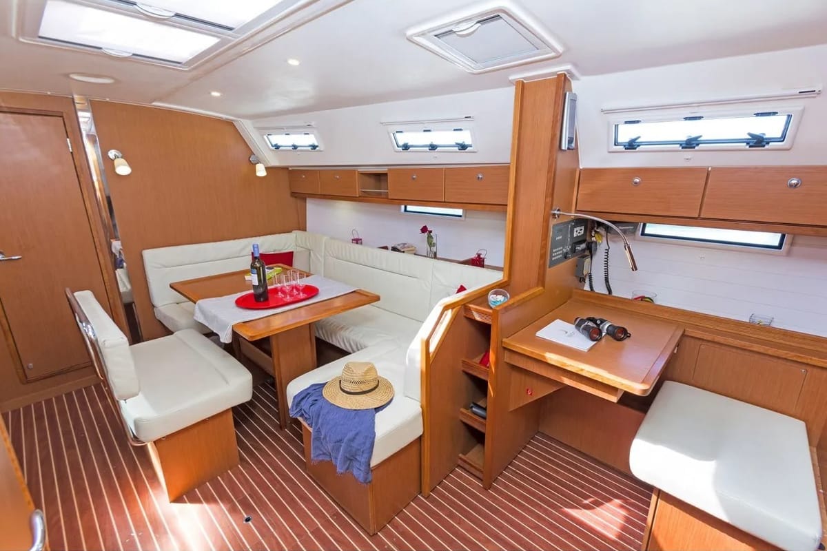 Salon of Vlassis, a Bavaria 40 sailboat at Municipal Unit of Lefkada, Greece